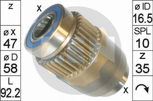 Messmer ZN1828 - Pinion, bendix, starter autospares.lv