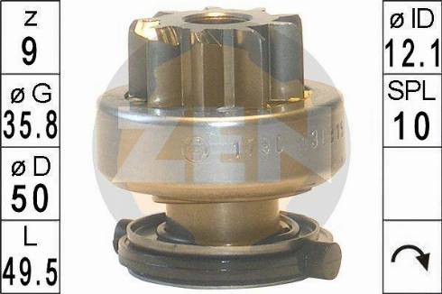 Messmer ZN1790 - Pinion, bendix, starter autospares.lv