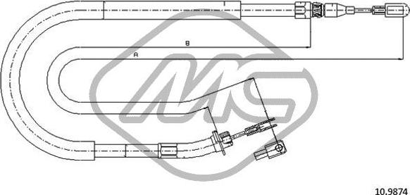 Metalcaucho 80962 - Cable, parking brake autospares.lv