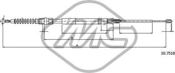 Metalcaucho 83764 - Cable, parking brake autospares.lv