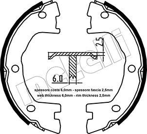 Metelli 53-0097 - Brake Shoe Set, parking brake autospares.lv