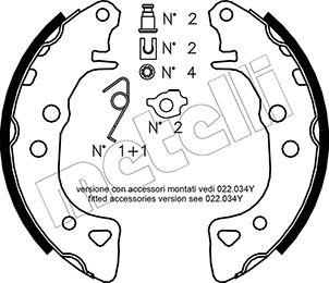 Metelli 53-0021K - Brake Shoe Set autospares.lv