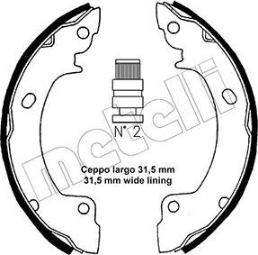 Metelli 53-0165 - Brake Shoe Set autospares.lv