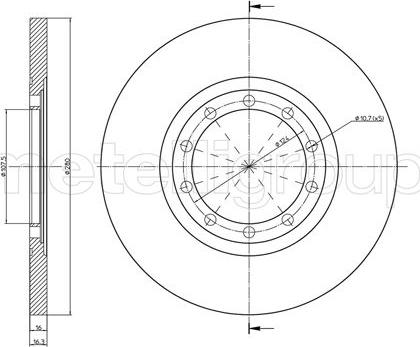 Metelli 23-0998C - Brake Disc autospares.lv