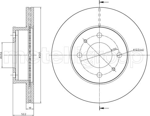 Metelli 23-0955 - Brake Disc autospares.lv