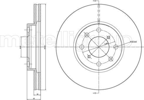 Metelli 23-0908C - Brake Disc autospares.lv