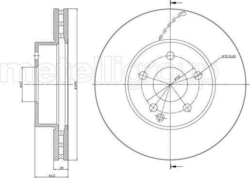 Metelli 23-0935C - Brake Disc autospares.lv