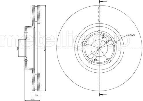 Metelli 23-0970C - Brake Disc autospares.lv