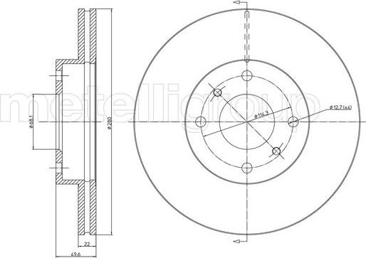 Metelli 23-0545 - Brake Disc autospares.lv