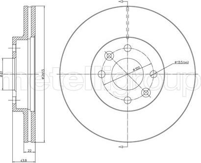 Metelli 23-0550C - Brake Disc autospares.lv