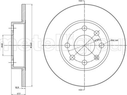 Metelli 23-0568C - Brake Disc autospares.lv