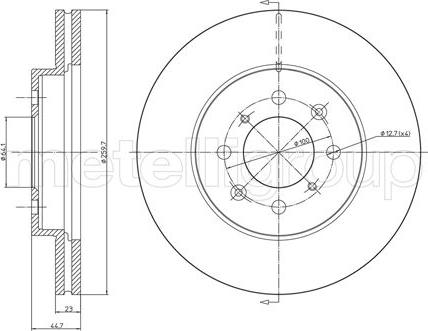 Metelli 23-0575C - Brake Disc autospares.lv