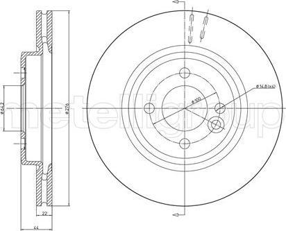 Metelli 23-0666C - Brake Disc autospares.lv