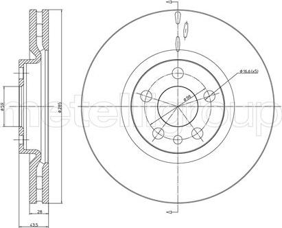 Metelli 23-0615C - Brake Disc autospares.lv