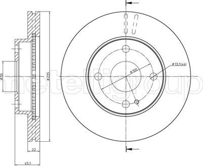 Metelli 23-0617 - Brake Disc autospares.lv