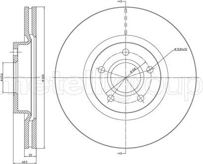 Metelli 23-0687C - Brake Disc autospares.lv