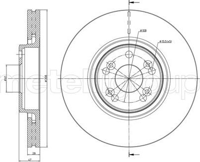 Metelli 23-0673C - Brake Disc autospares.lv