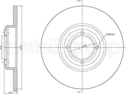 Metelli 23-0025 - Brake Disc autospares.lv