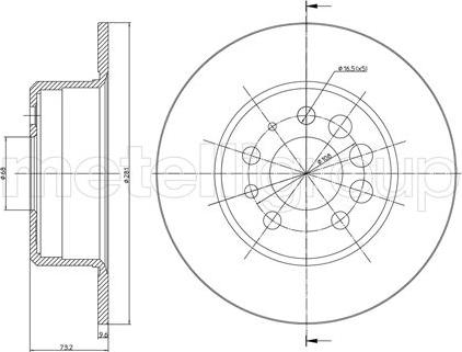 Metelli 23-0074 - Brake Disc autospares.lv