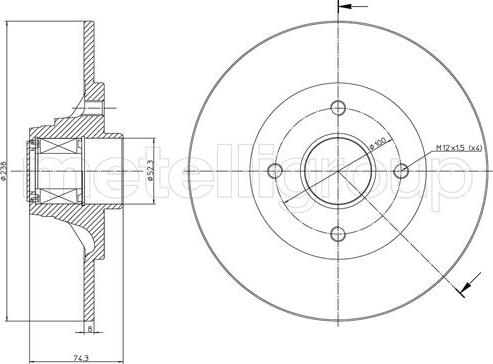 Metelli 23-0198 - Brake Disc autospares.lv