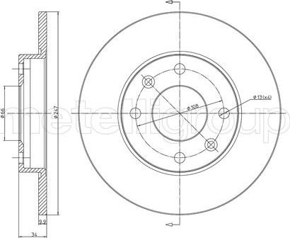 Metelli 23-0100 - Brake Disc autospares.lv