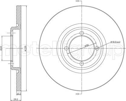 Metelli 23-0127 - Brake Disc autospares.lv