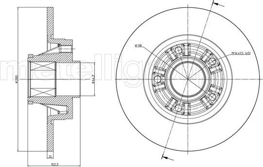 Metelli 23-0844 - Brake Disc autospares.lv