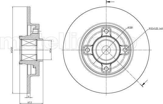 Metelli 23-0827 - Brake Disc autospares.lv