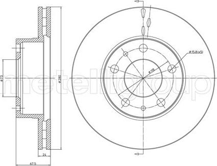 Metelli 23-0340 - Brake Disc autospares.lv