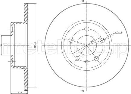 Metelli 23-0368C - Brake Disc autospares.lv