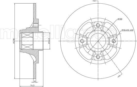 Metelli 23-0383 - Brake Disc autospares.lv