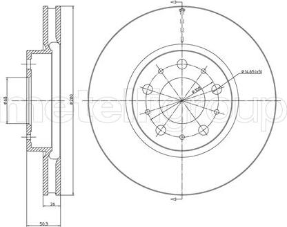 Metelli 23-0375C - Brake Disc autospares.lv