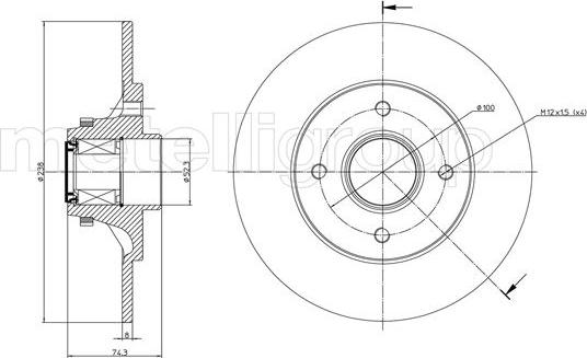 Metelli 23-0243 - Brake Disc autospares.lv