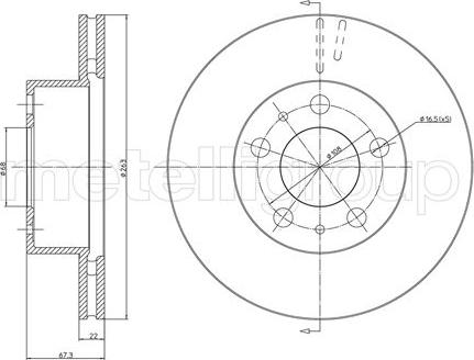 Metelli 23-0225 - Brake Disc autospares.lv