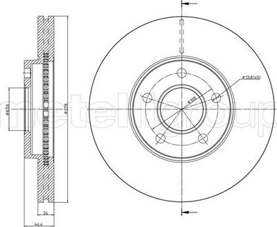 Metelli 23-0760C - Brake Disc autospares.lv