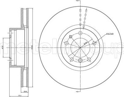 Metelli 23-0703C - Brake Disc autospares.lv