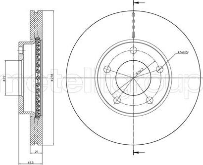 Metelli 23-0729C - Brake Disc autospares.lv