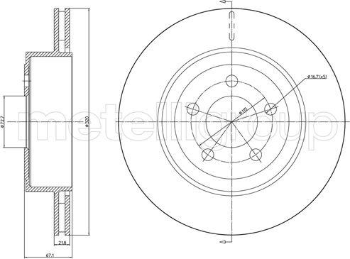 Metelli 23-1447C - Brake Disc autospares.lv