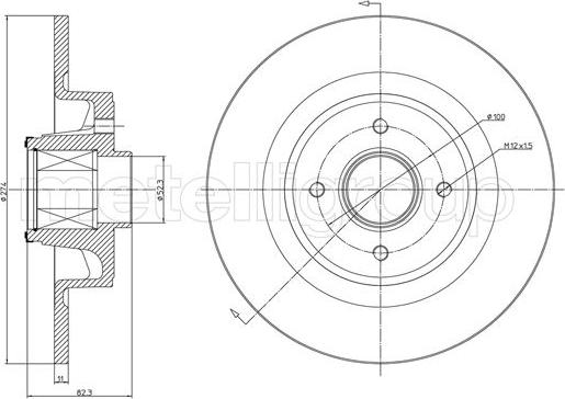 Metelli 23-1457 - Brake Disc autospares.lv