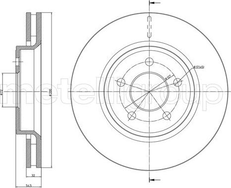 Metelli 23-1568C - Brake Disc autospares.lv