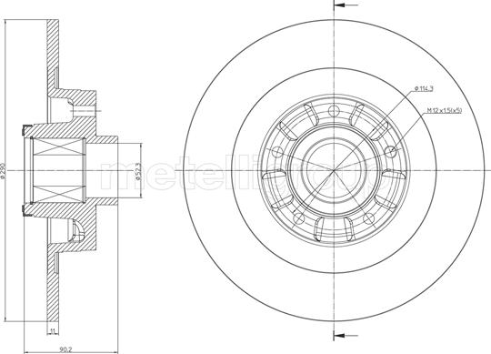 Metelli 23-1502 - Brake Disc autospares.lv