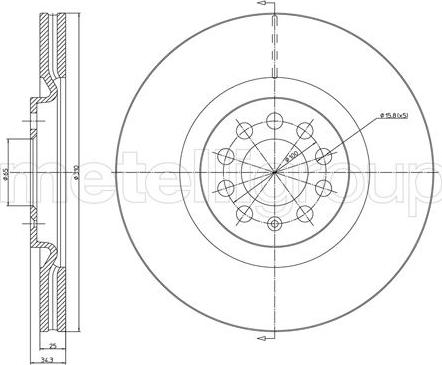 Metelli 23-1515C - Brake Disc autospares.lv