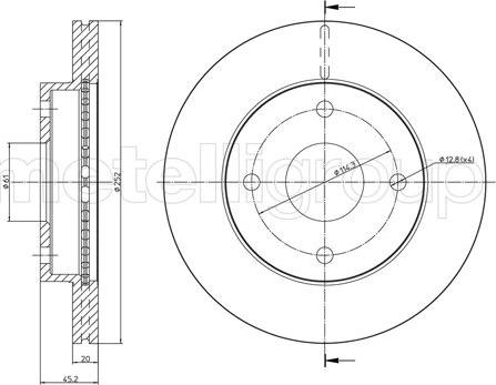 Metelli 23-1578 - Brake Disc autospares.lv