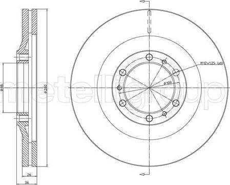 Metelli 23-1694C - Brake Disc autospares.lv