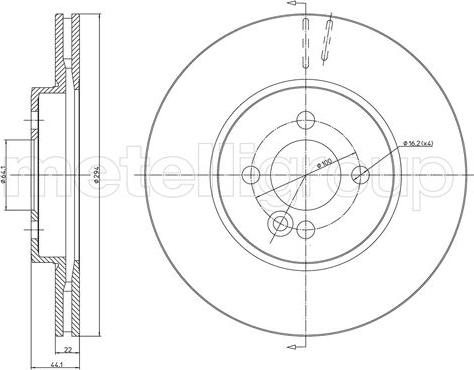 Metelli 23-1042C - Brake Disc autospares.lv