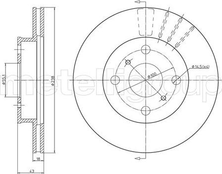 Metelli 23-1061 - Brake Disc autospares.lv