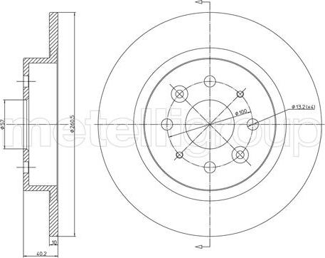 Metelli 23-1119C - Brake Disc autospares.lv