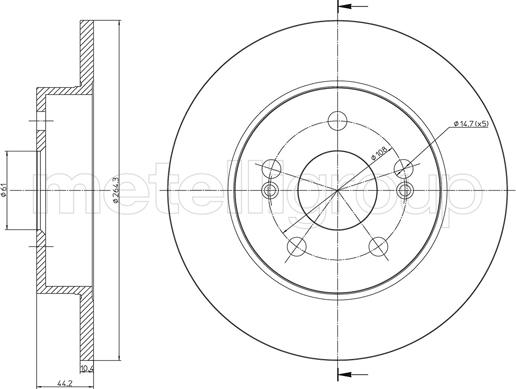 Metelli 23-1139C - Brake Disc autospares.lv