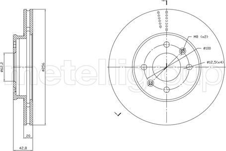 Metelli 23-1870C - Brake Disc autospares.lv