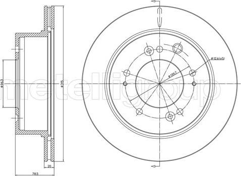 Metelli 23-1344C - Brake Disc autospares.lv